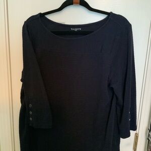 Talbots Navy Blue Blouse with 3/4 Sleeves